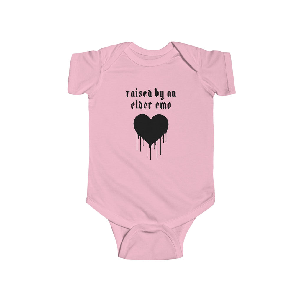 "Raised by an Elder Emo" Baby Onesie
