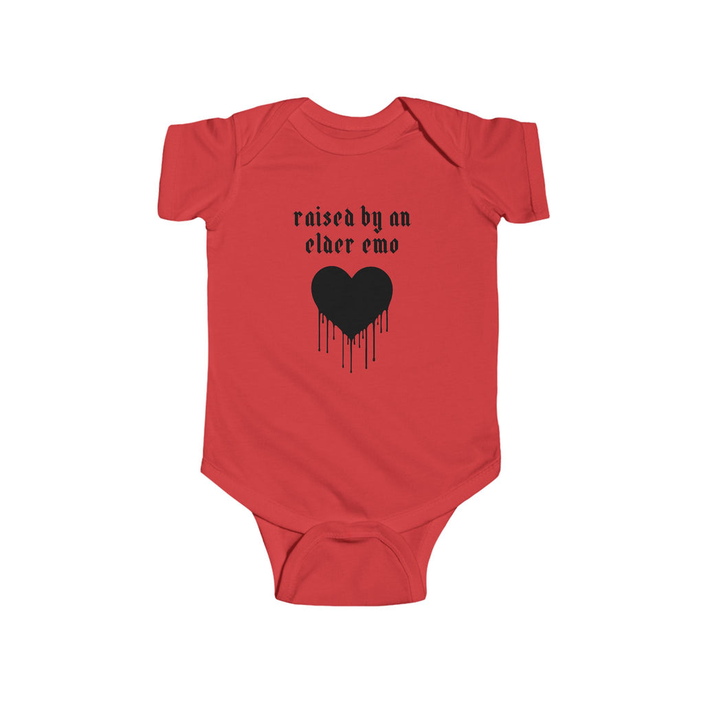 "Raised by an Elder Emo" Baby Onesie