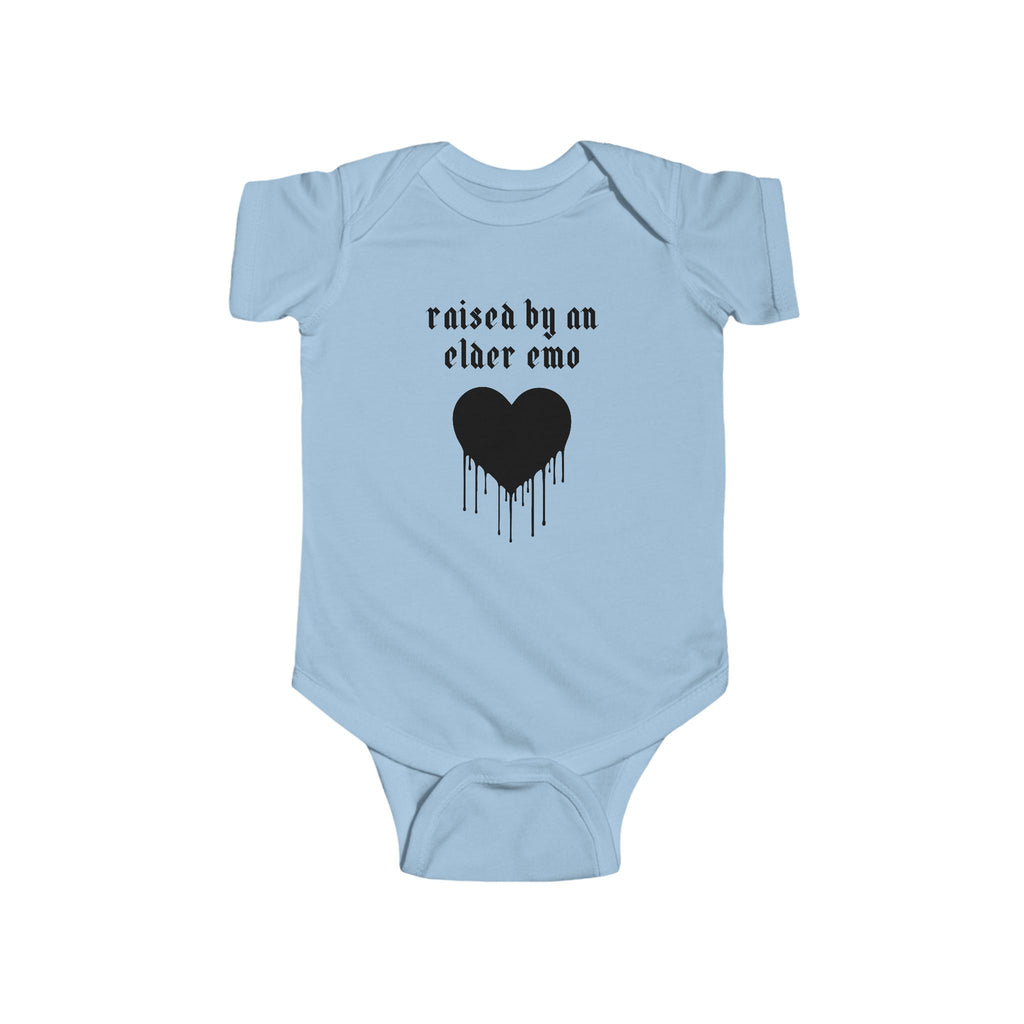 "Raised by an Elder Emo" Baby Onesie