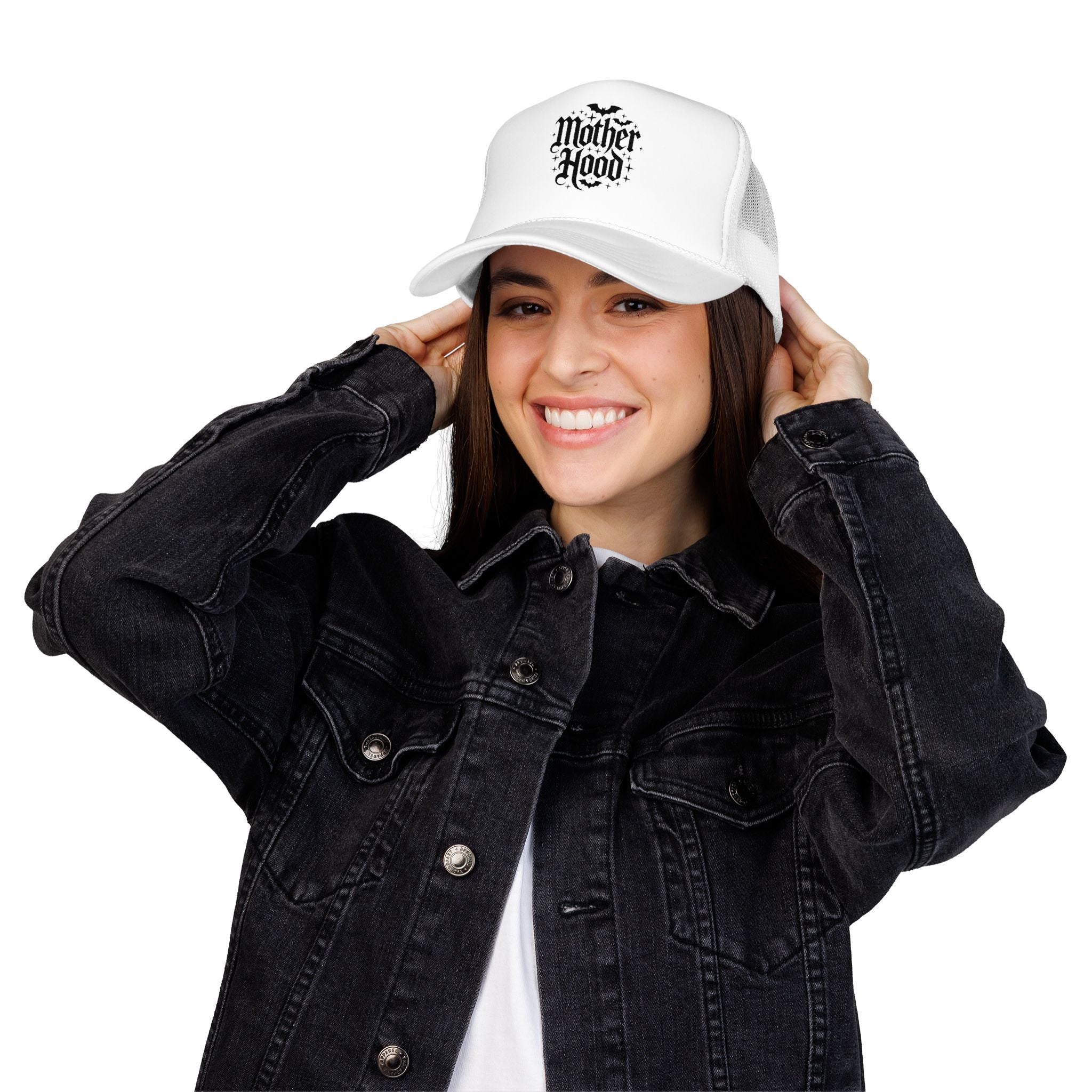 Trucker Hat — 'Mother Hood' Gothic Bat Logo Cap