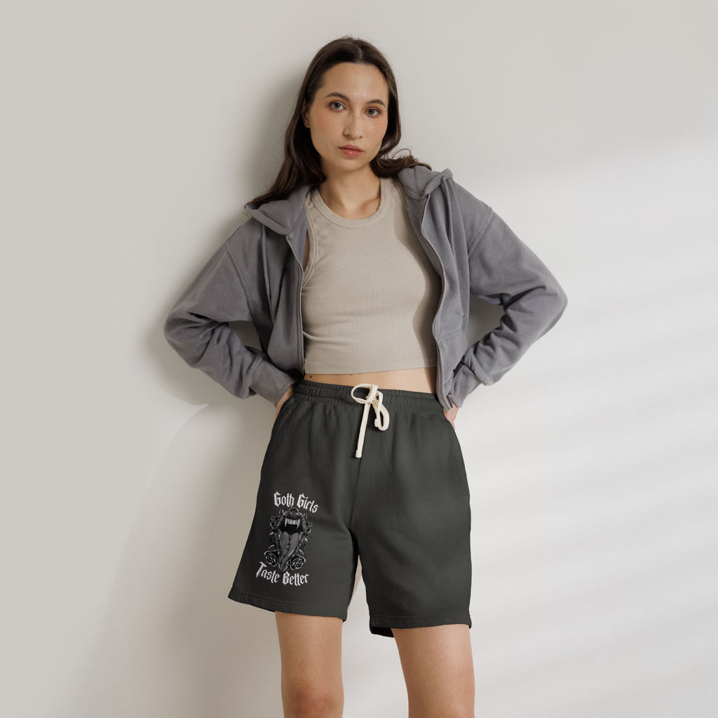 Goth Girls Taste Better Sweat Shorts — Graphic Fleece Lounge Shorts