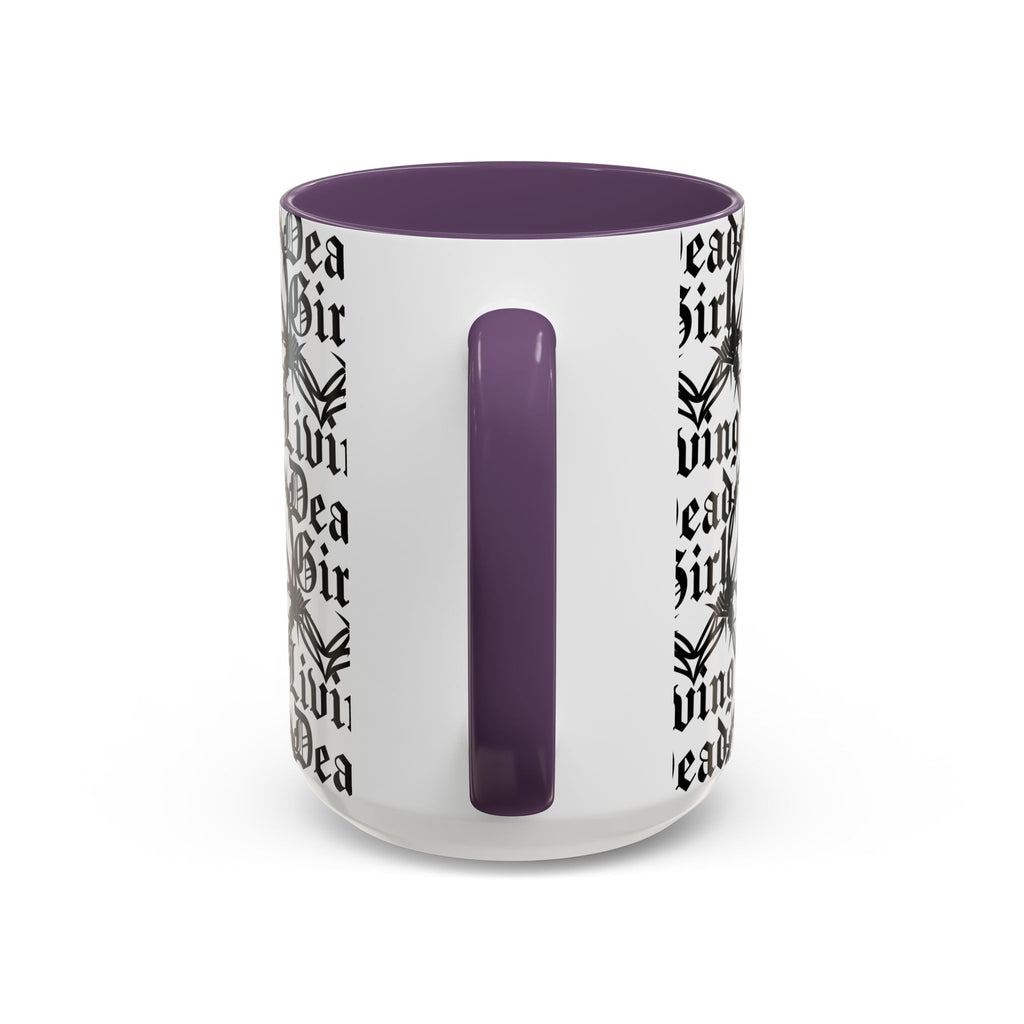 Living Dead Girl Mug | Gothic Barbed Wire Typography Accent Coffee Mug