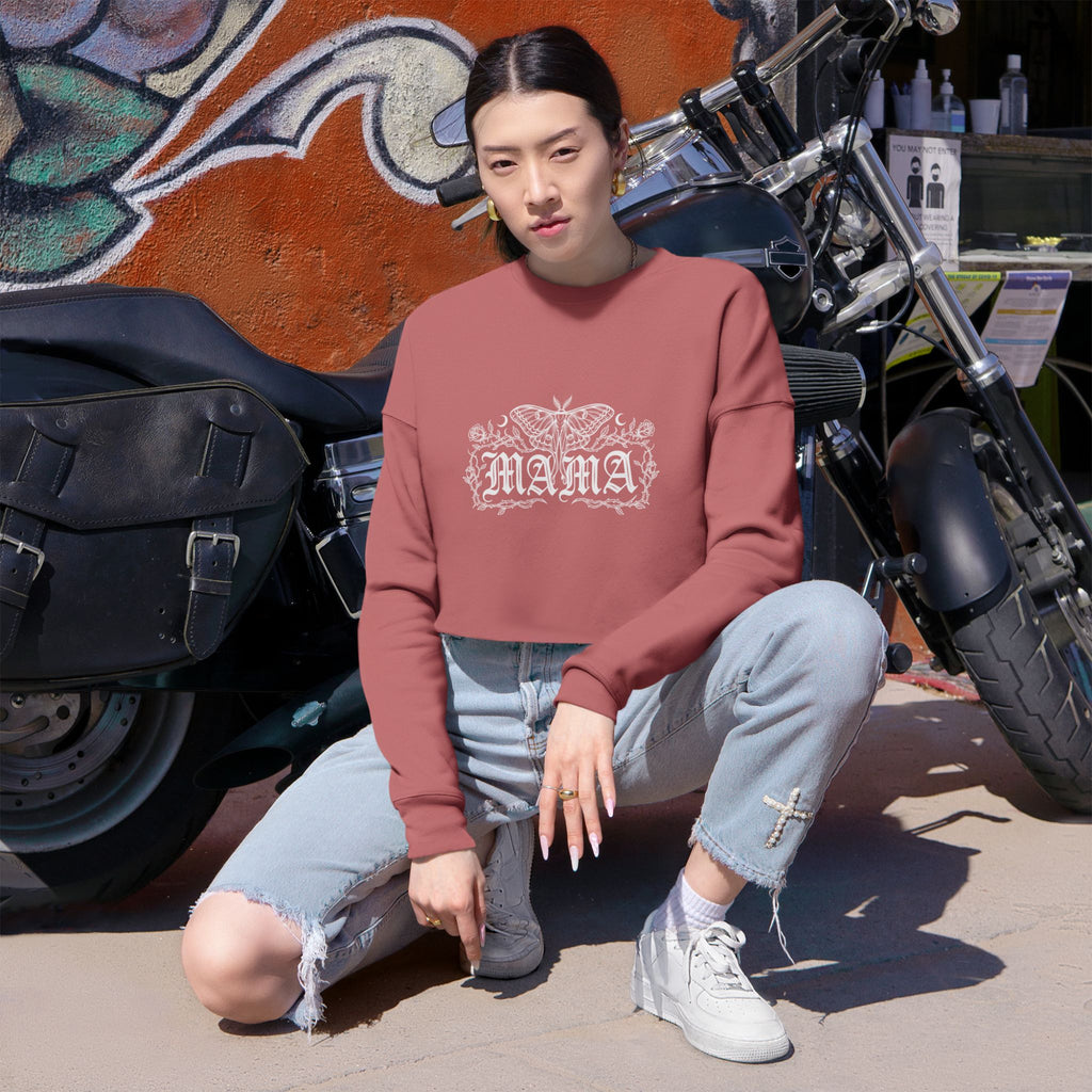 Goth/Whimsy Mama Floral Cropped Sweatshirt