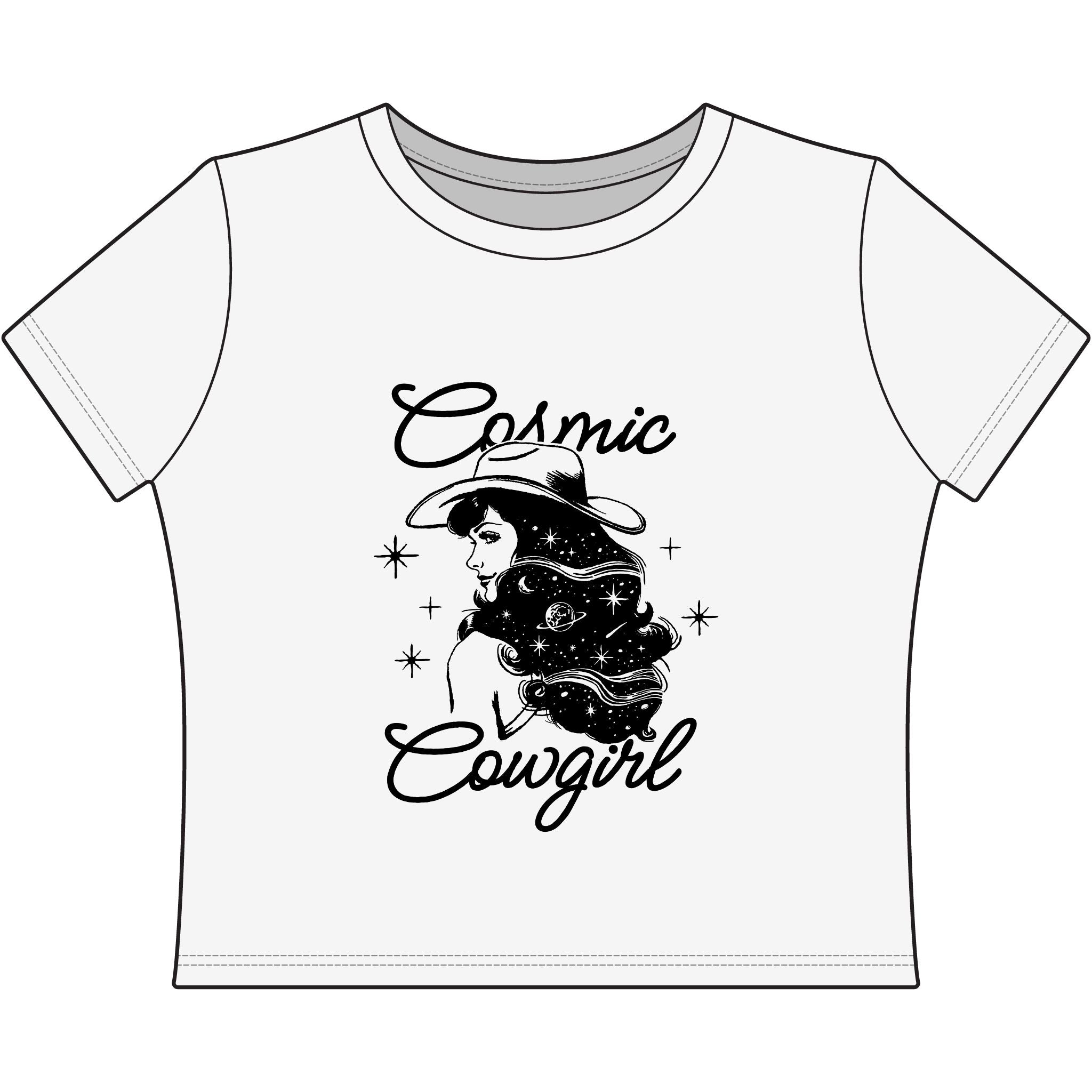 Cosmic Cowgirl Baby Tee — Retro Western