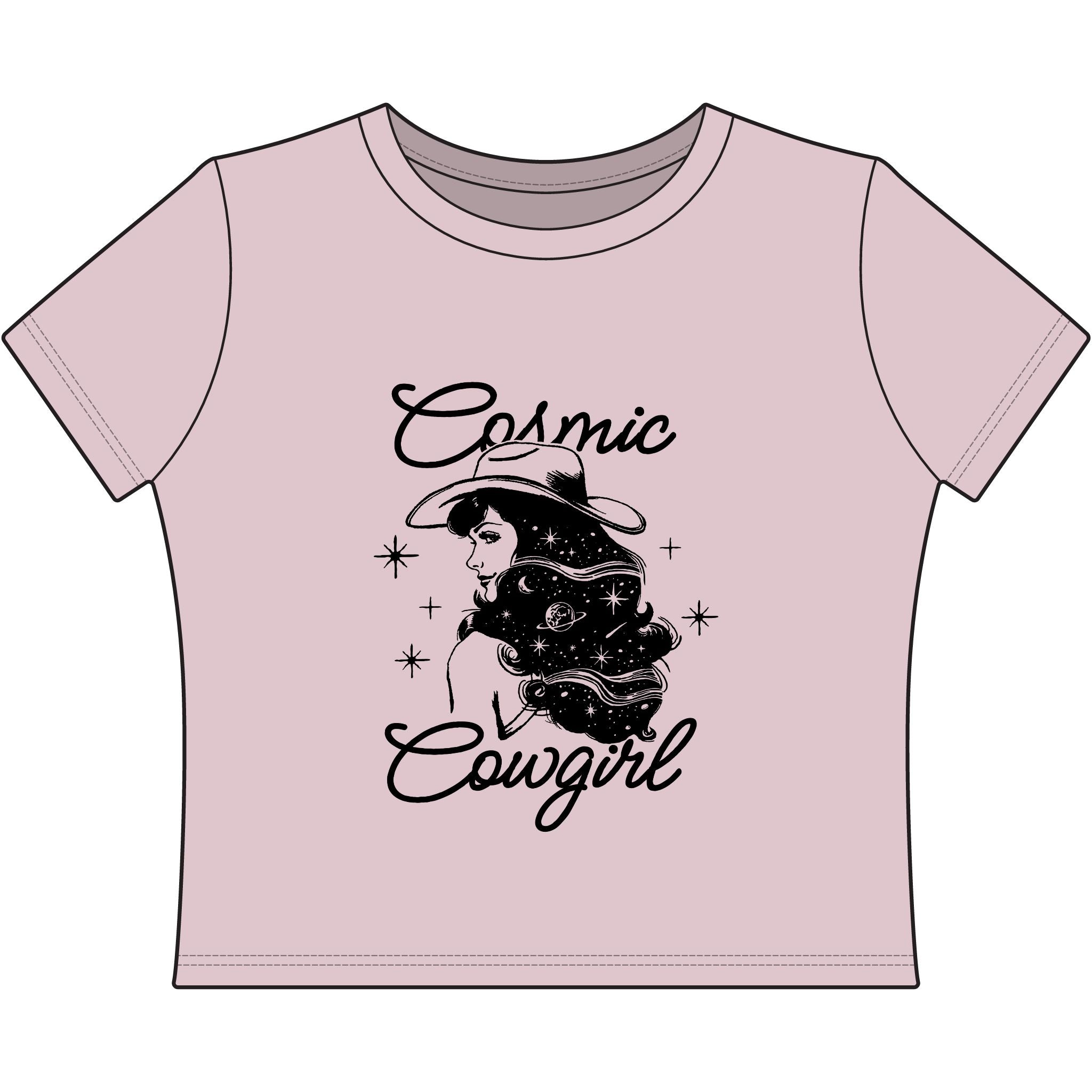 Cosmic Cowgirl Baby Tee — Retro Western
