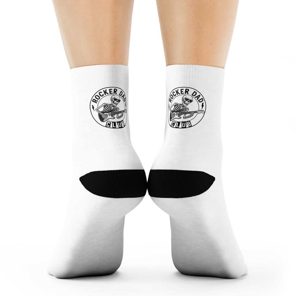 Rocker Dad Crew Socks — Vintage Guitar Logo Cotton Socks