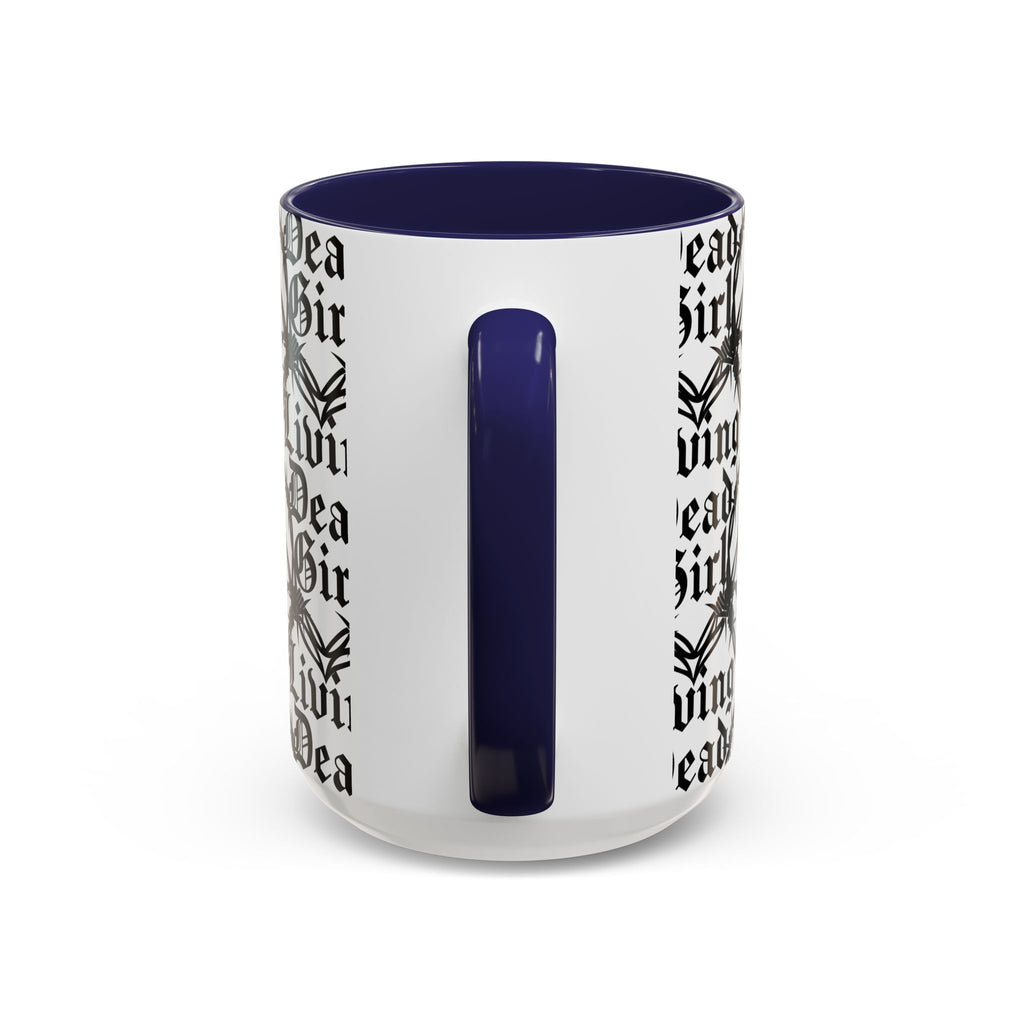 Living Dead Girl Mug | Gothic Barbed Wire Typography Accent Coffee Mug