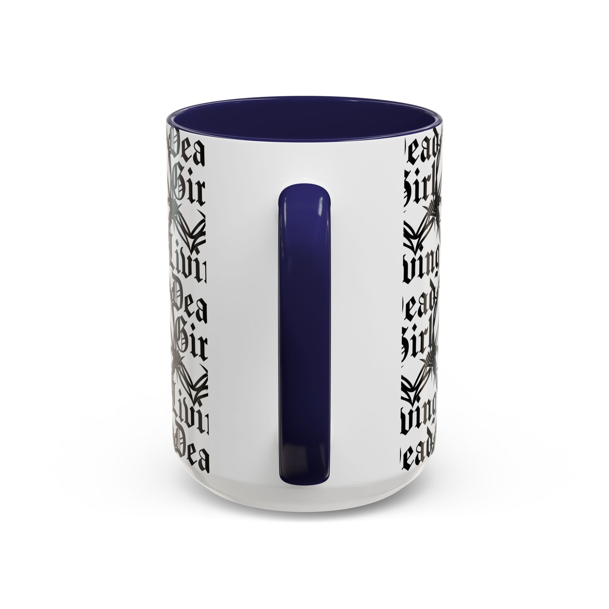 Living Dead Girl Mug | Gothic Barbed Wire Typography Accent Coffee Mug