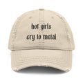 Hot girls cry to metal hat
