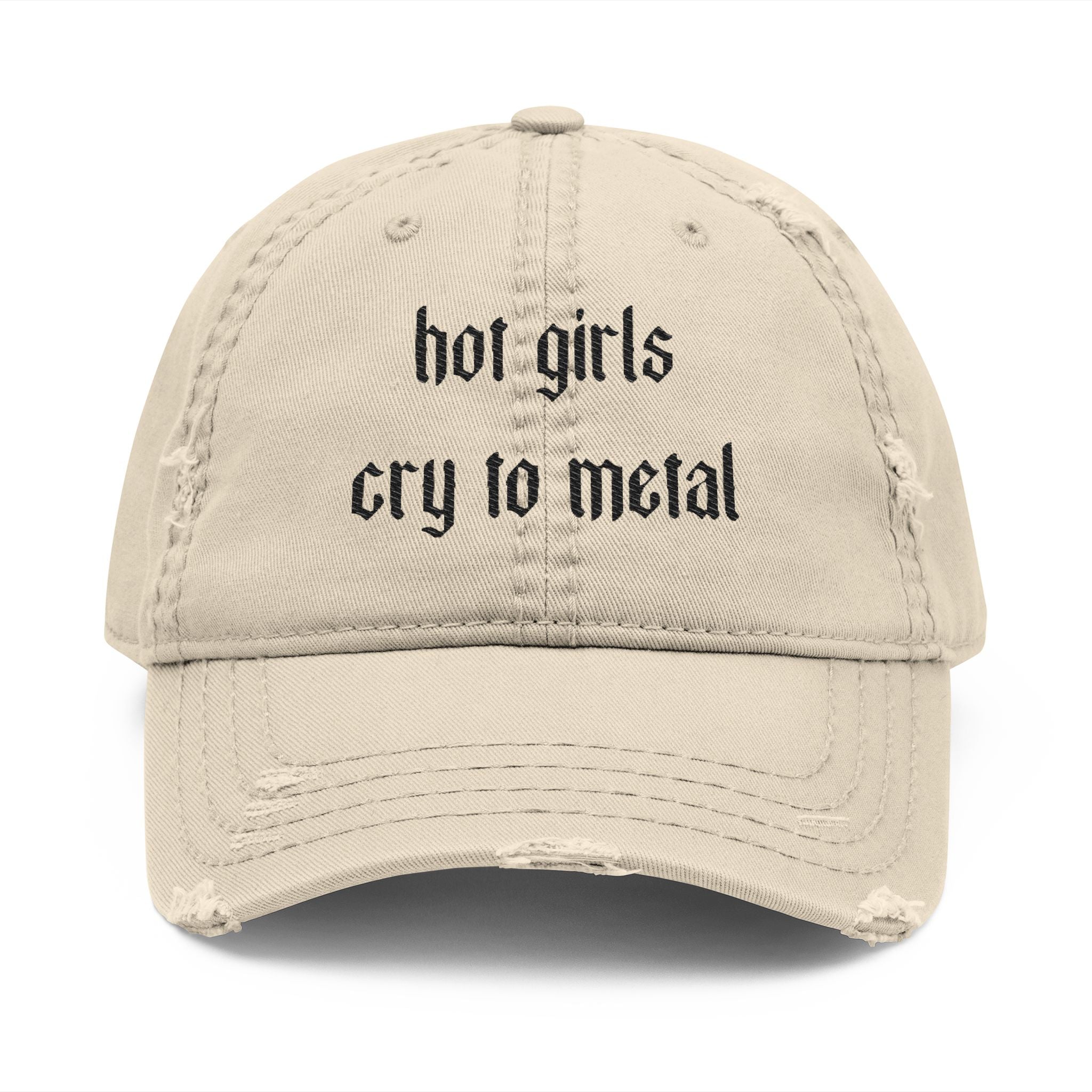 Hot girls cry to metal hat