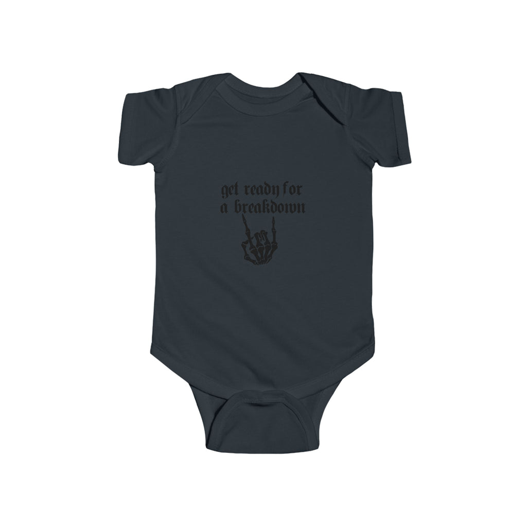 "Get Ready for a Breakdown" - Gothic Skeleton Baby Onesie