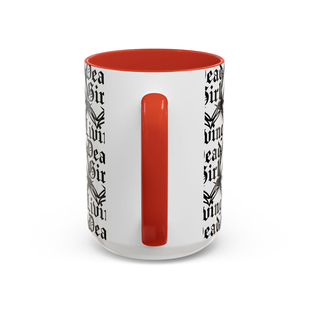 Living Dead Girl Mug | Gothic Barbed Wire Typography Accent Coffee Mug