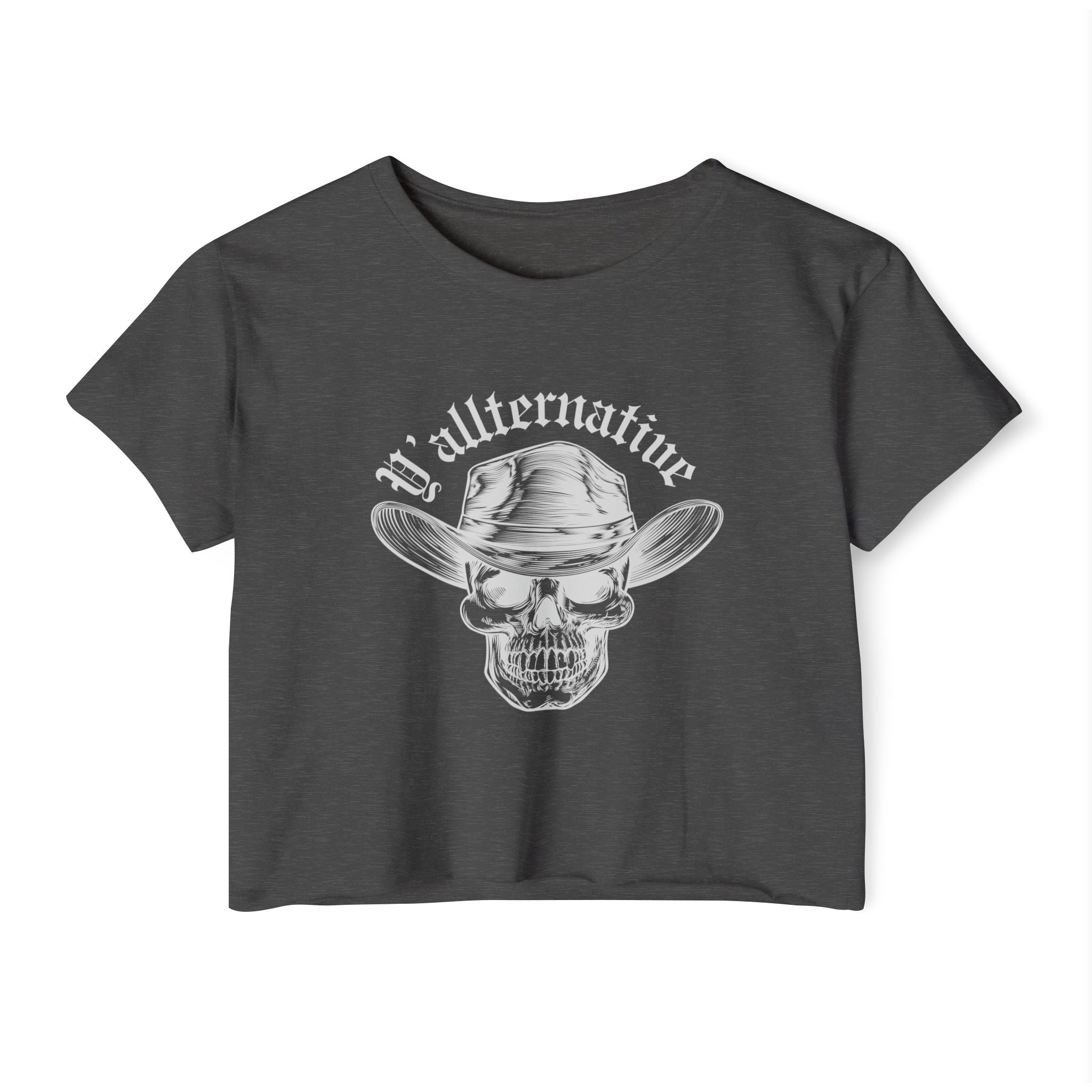 Y'allternative Skull Crop Top