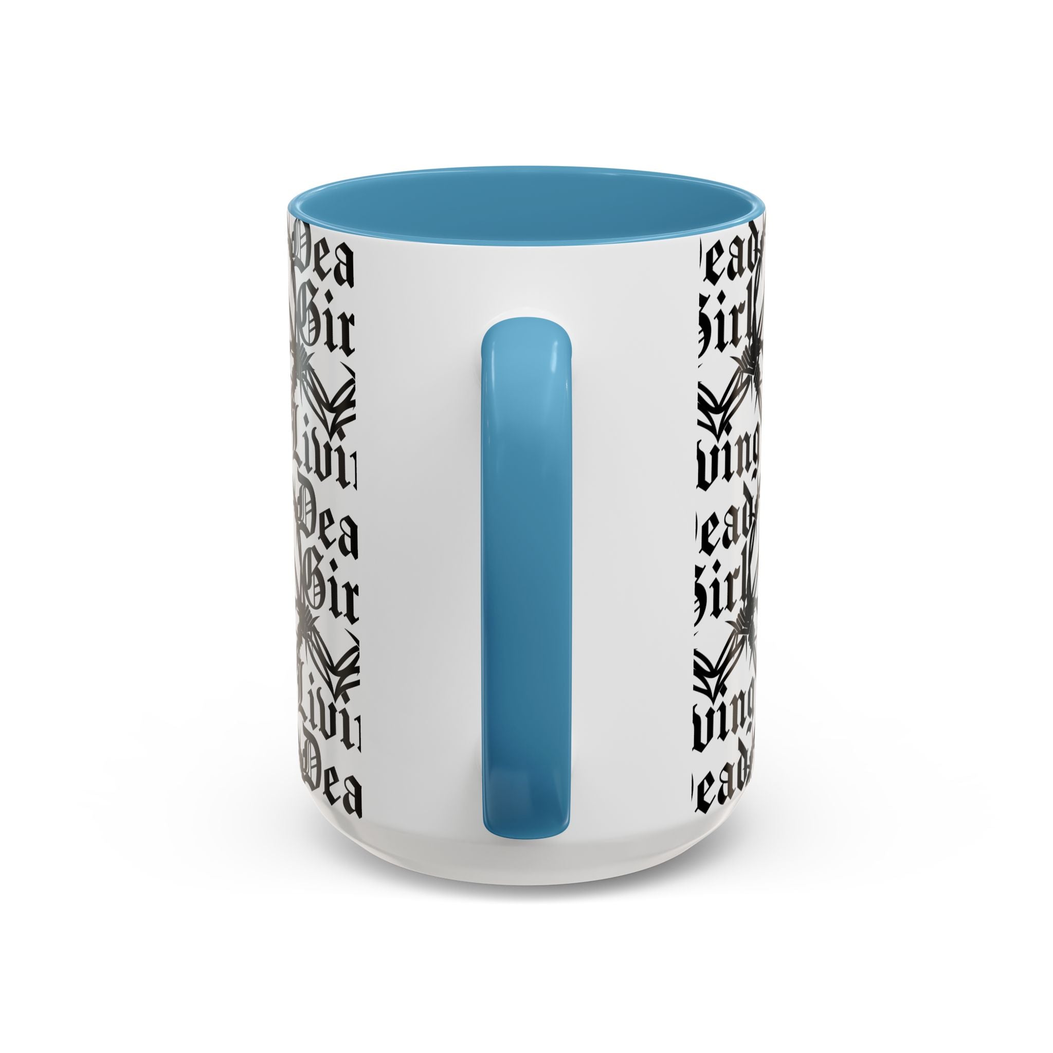 Living Dead Girl Mug | Gothic Barbed Wire Typography Accent Coffee Mug