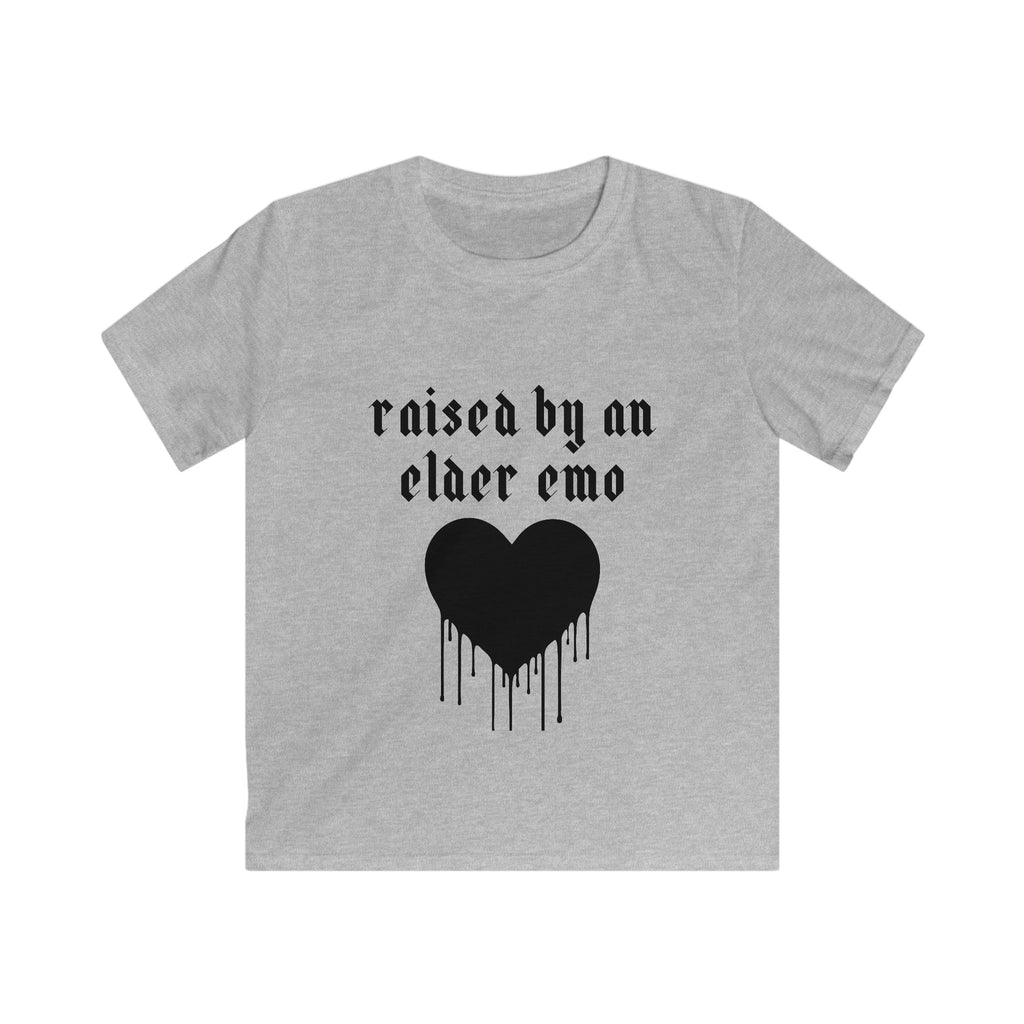 "Raised by an Elder Emo" Dripping Heart Graphic