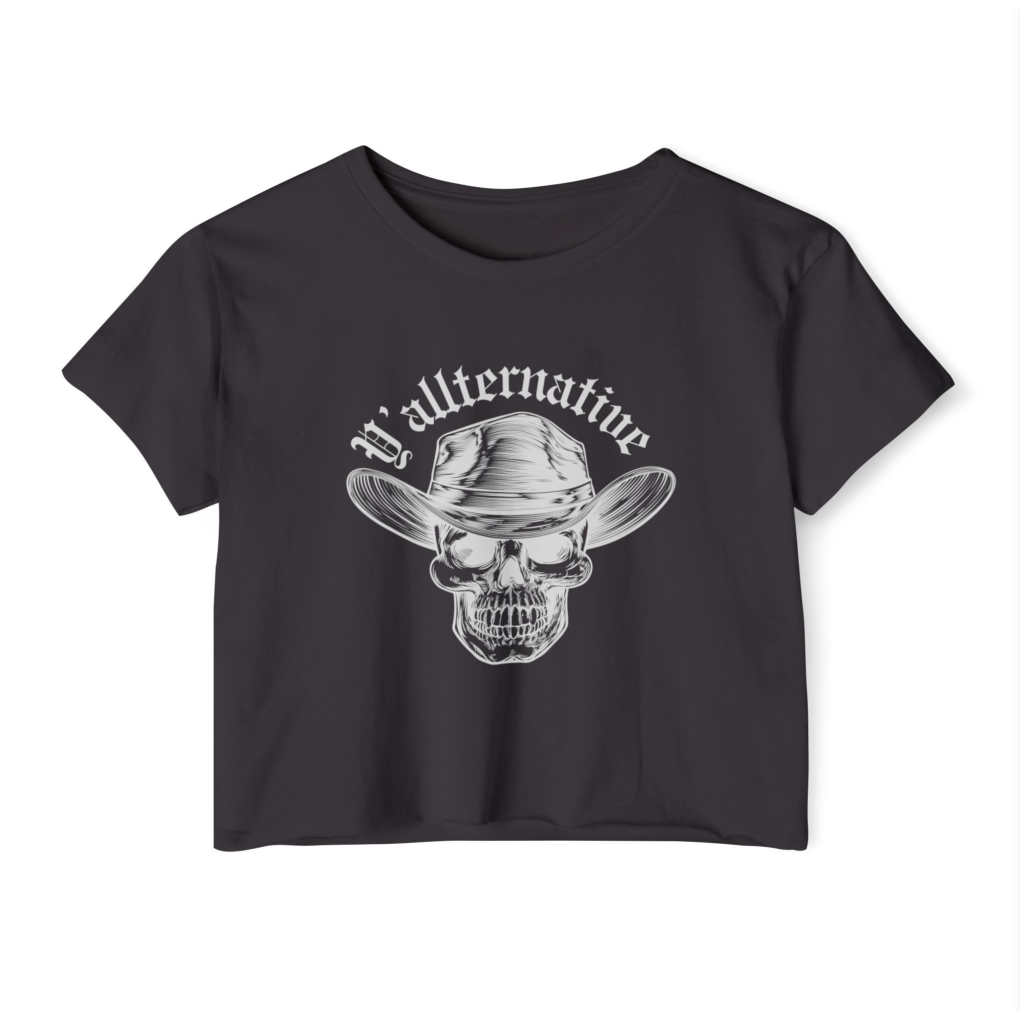Y'allternative Skull Crop Top