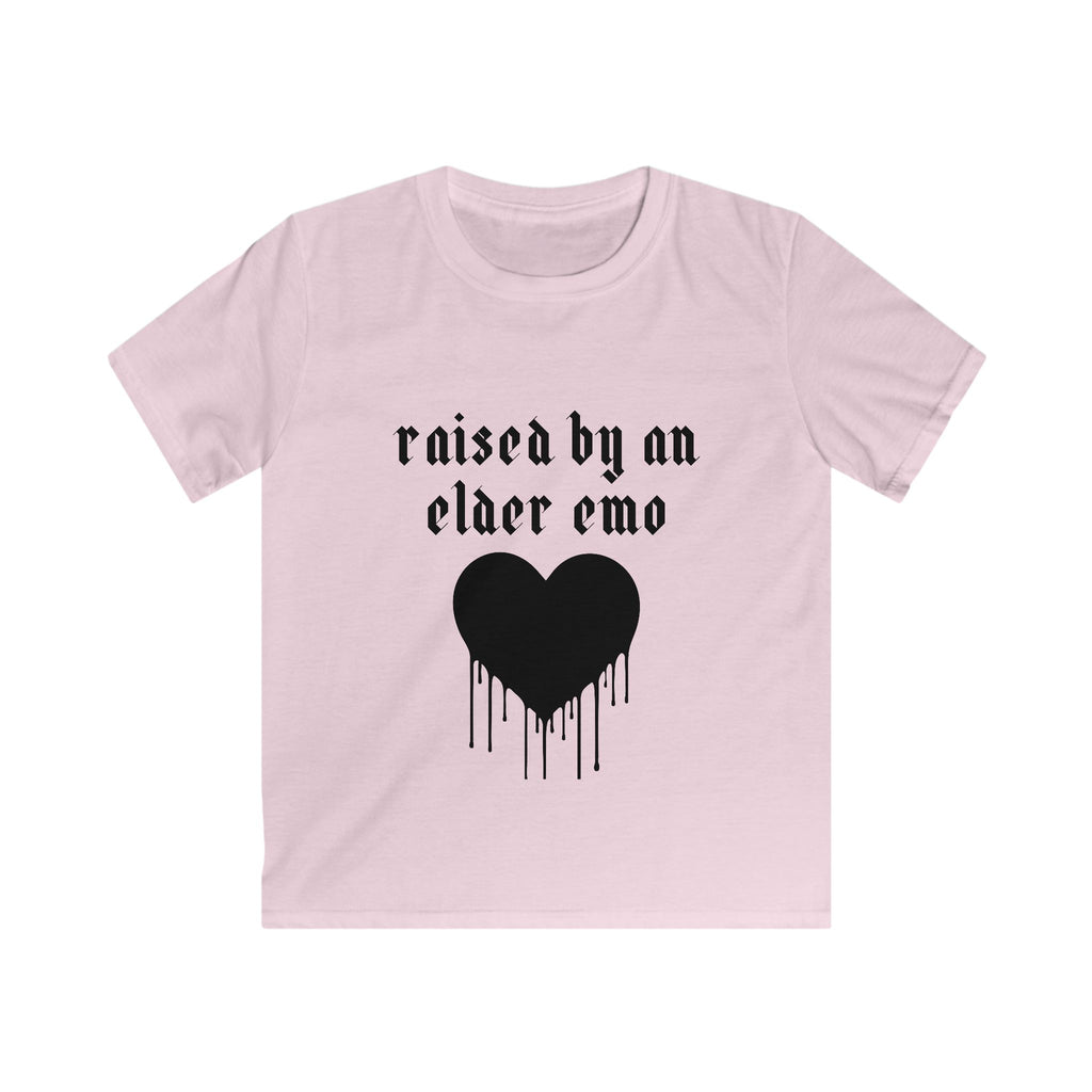 "Raised by an Elder Emo" Dripping Heart Graphic