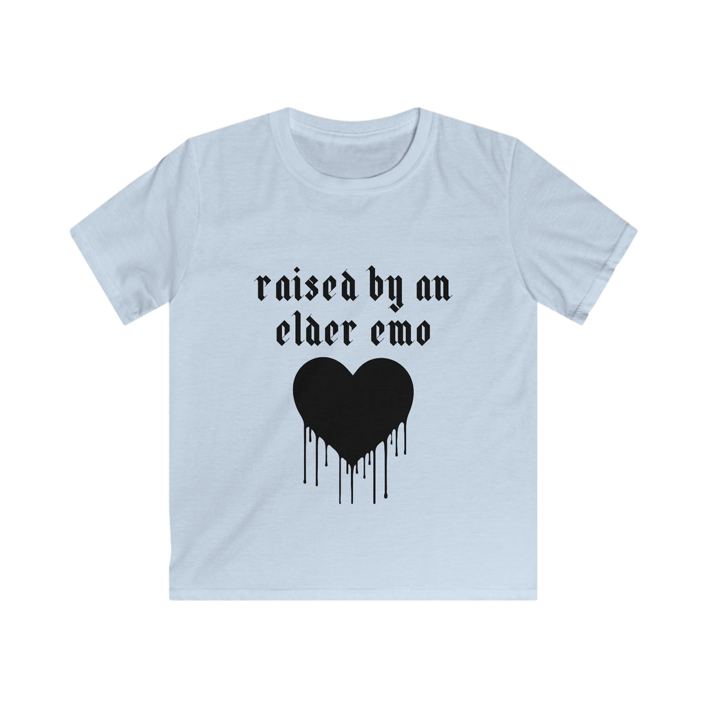 "Raised by an Elder Emo" Dripping Heart Graphic