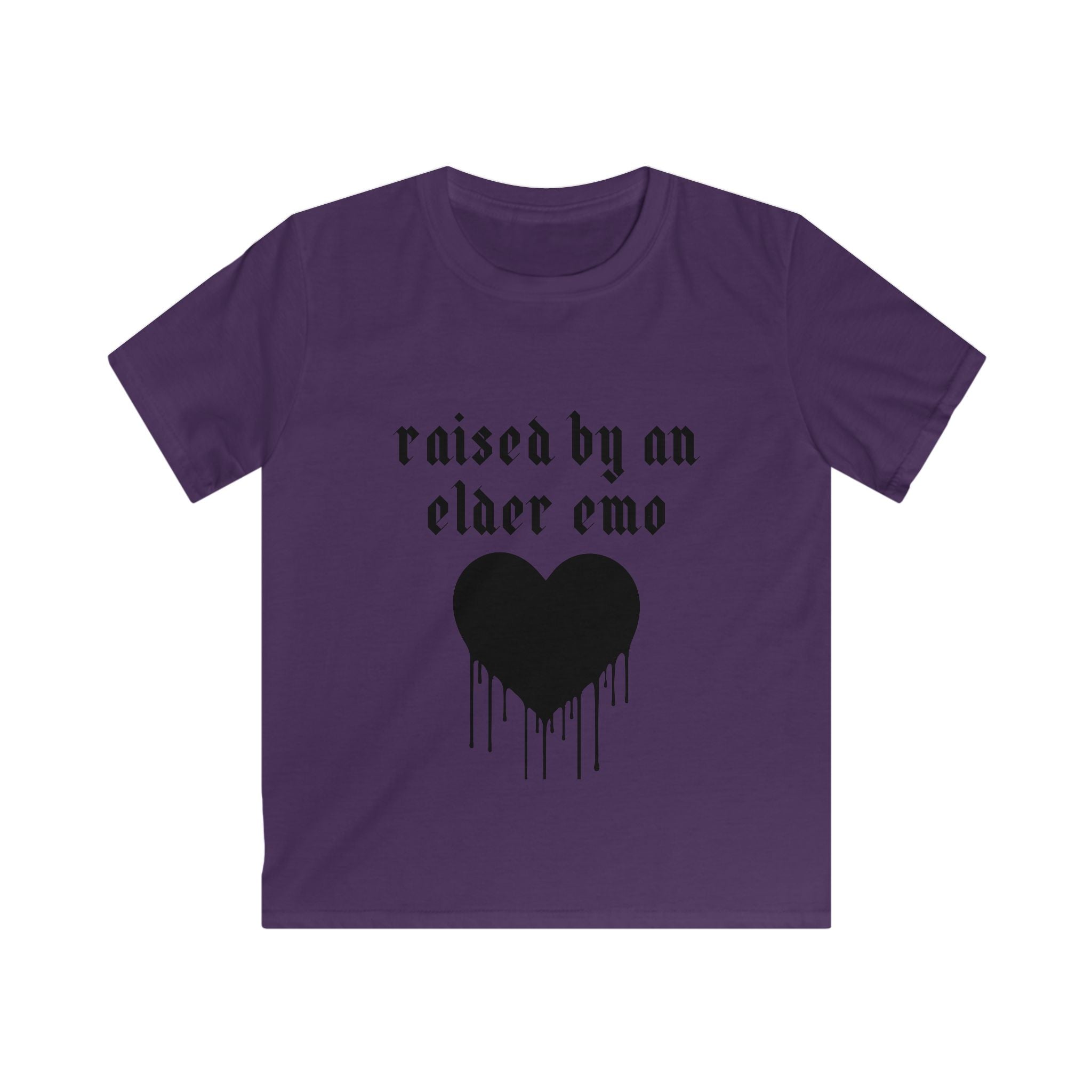 "Raised by an Elder Emo" Dripping Heart Graphic