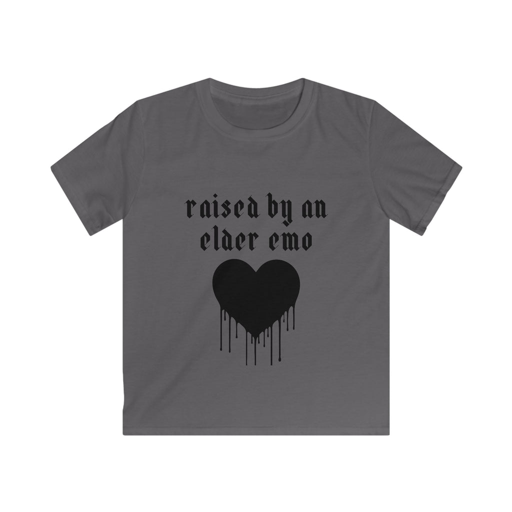 "Raised by an Elder Emo" Dripping Heart Graphic
