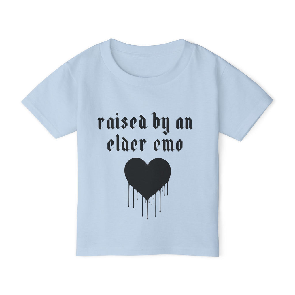 "Raised by an Elder Emo" Dripping Heart Kids Tee