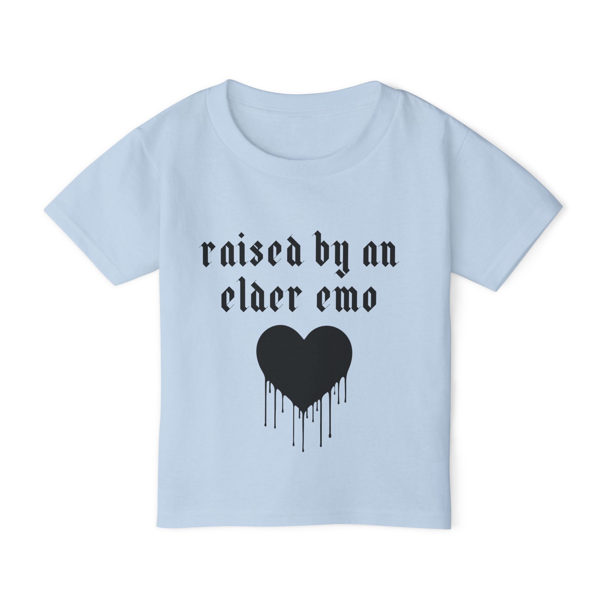 "Raised by an Elder Emo" Dripping Heart Kids Tee