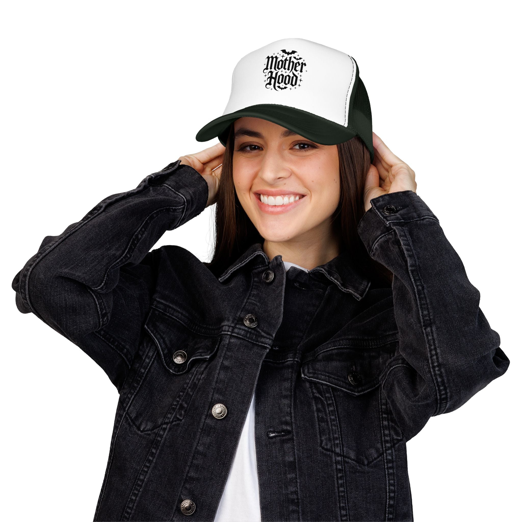 Trucker Hat — 'Mother Hood' Gothic Bat Logo Cap