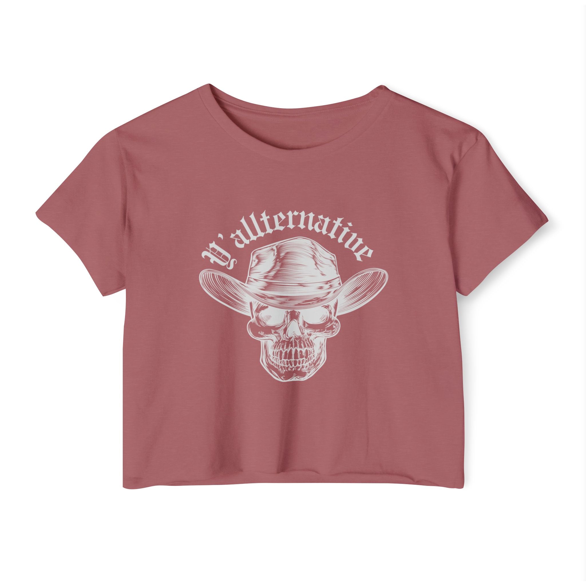 Y'allternative Skull Crop Top