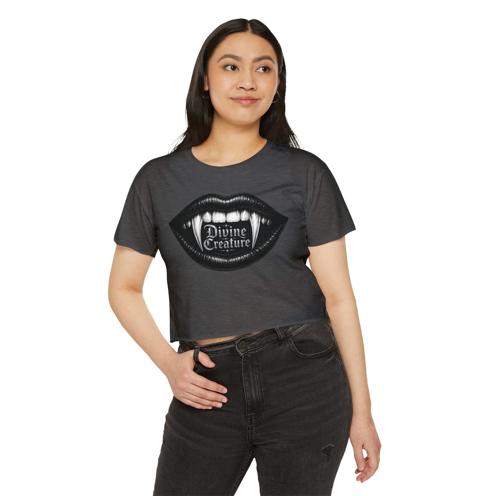 Divine creature w/ fangs cropped tee