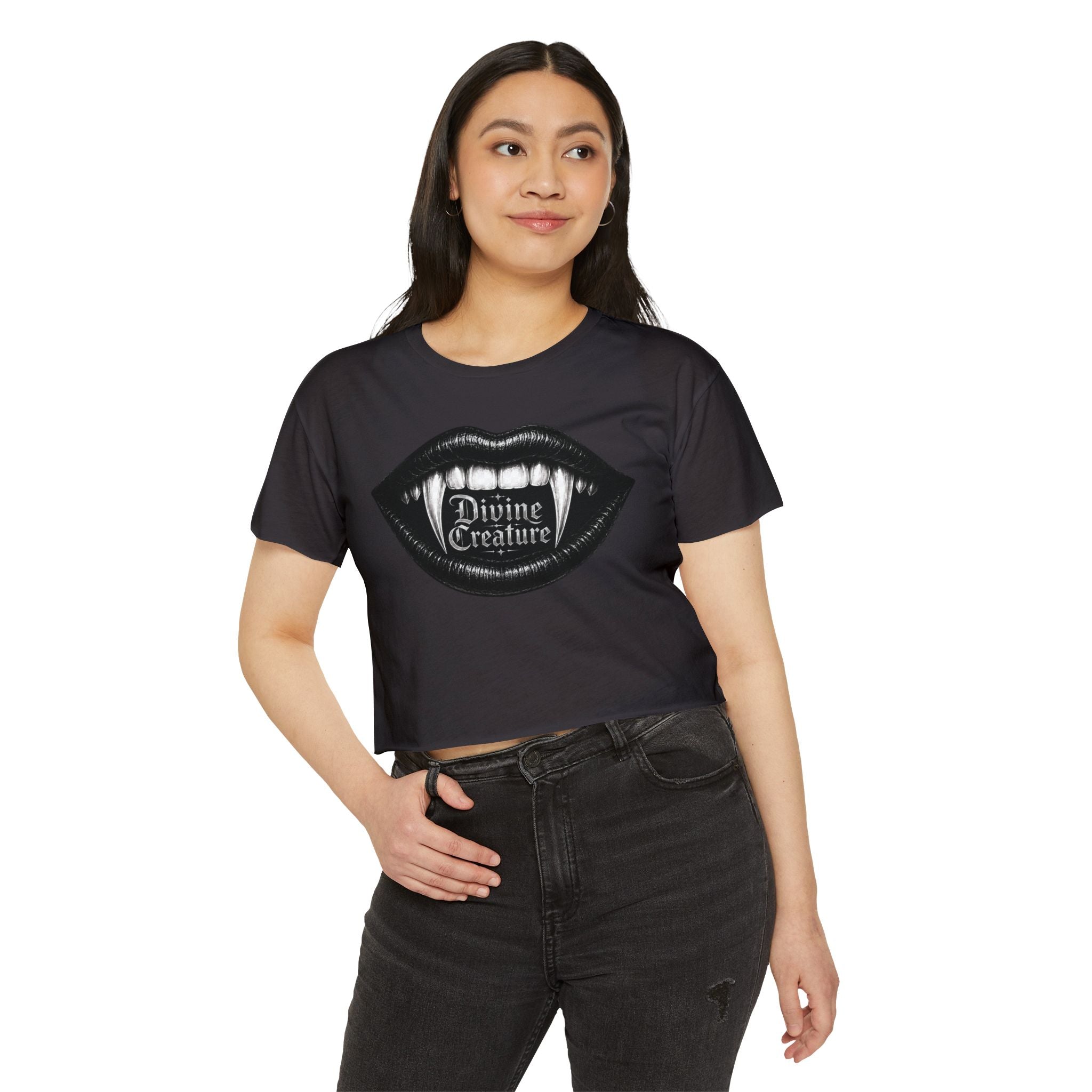 Divine creature w/ fangs cropped tee