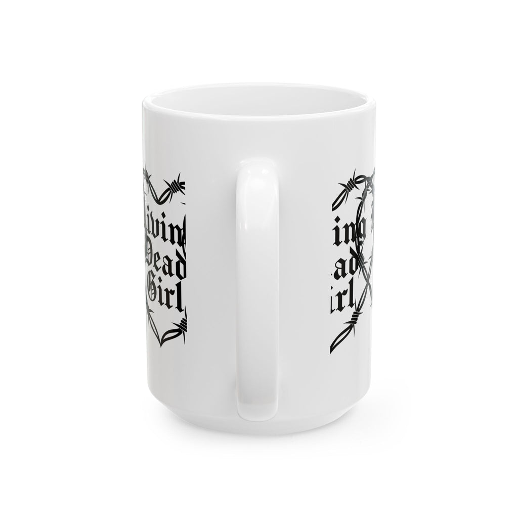 Living Dead Girl mug | Gothic barbed wire heart coffee cup