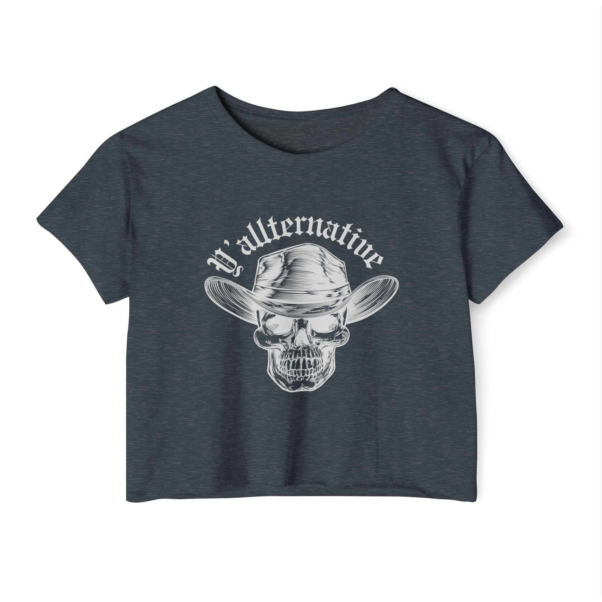 Y'allternative Skull Crop Top