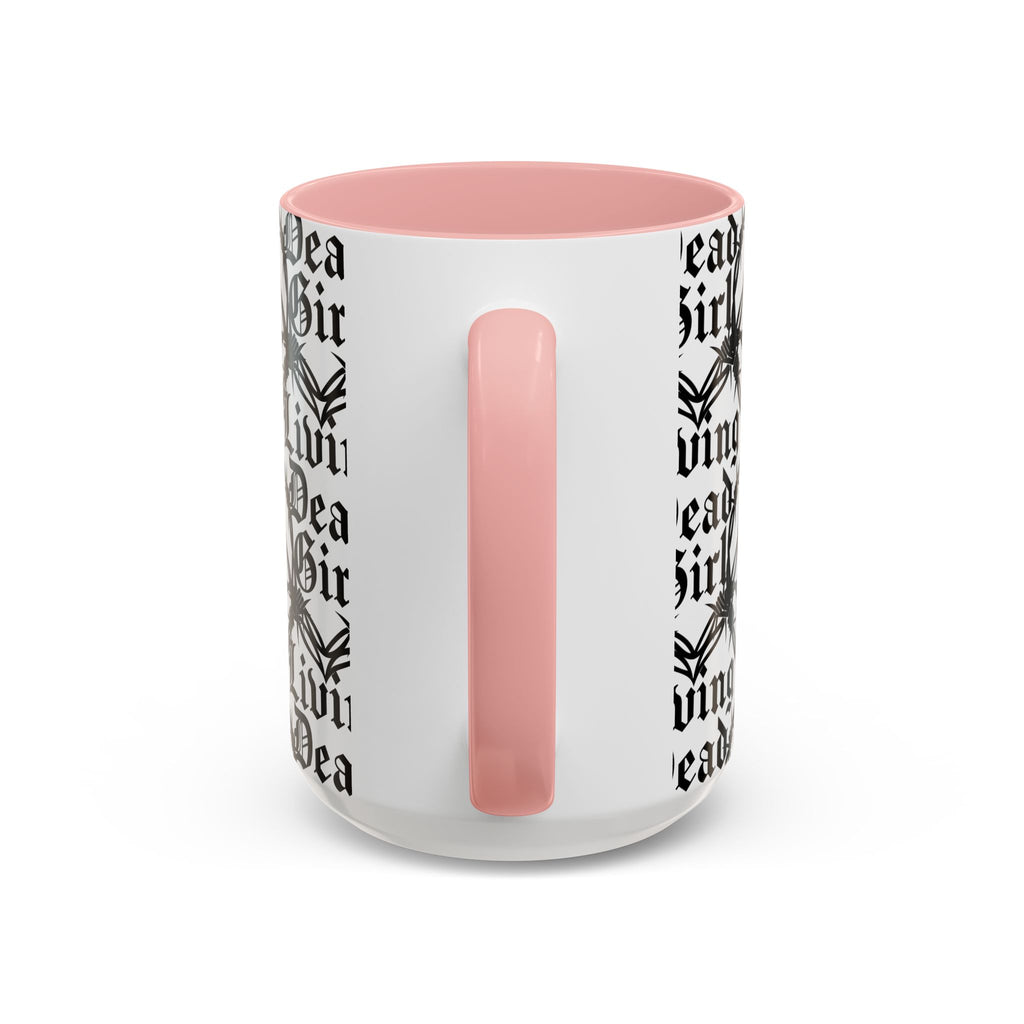 Living Dead Girl Mug | Gothic Barbed Wire Typography Accent Coffee Mug