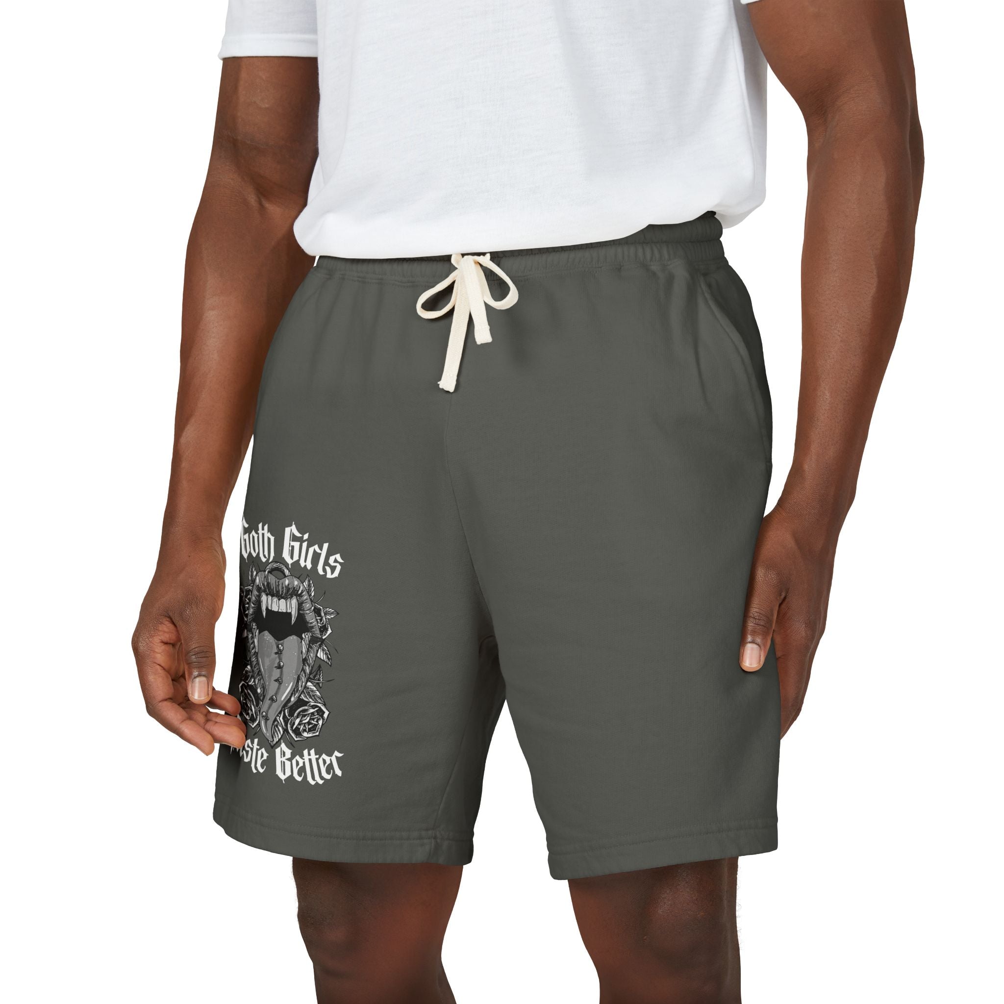 Goth Girls Taste Better Sweat Shorts — Garment-Dyed Fleece Lounge Shorts
