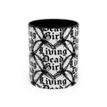 Living Dead Girl Mug | Gothic Barbed Wire Typography Accent Coffee Mug