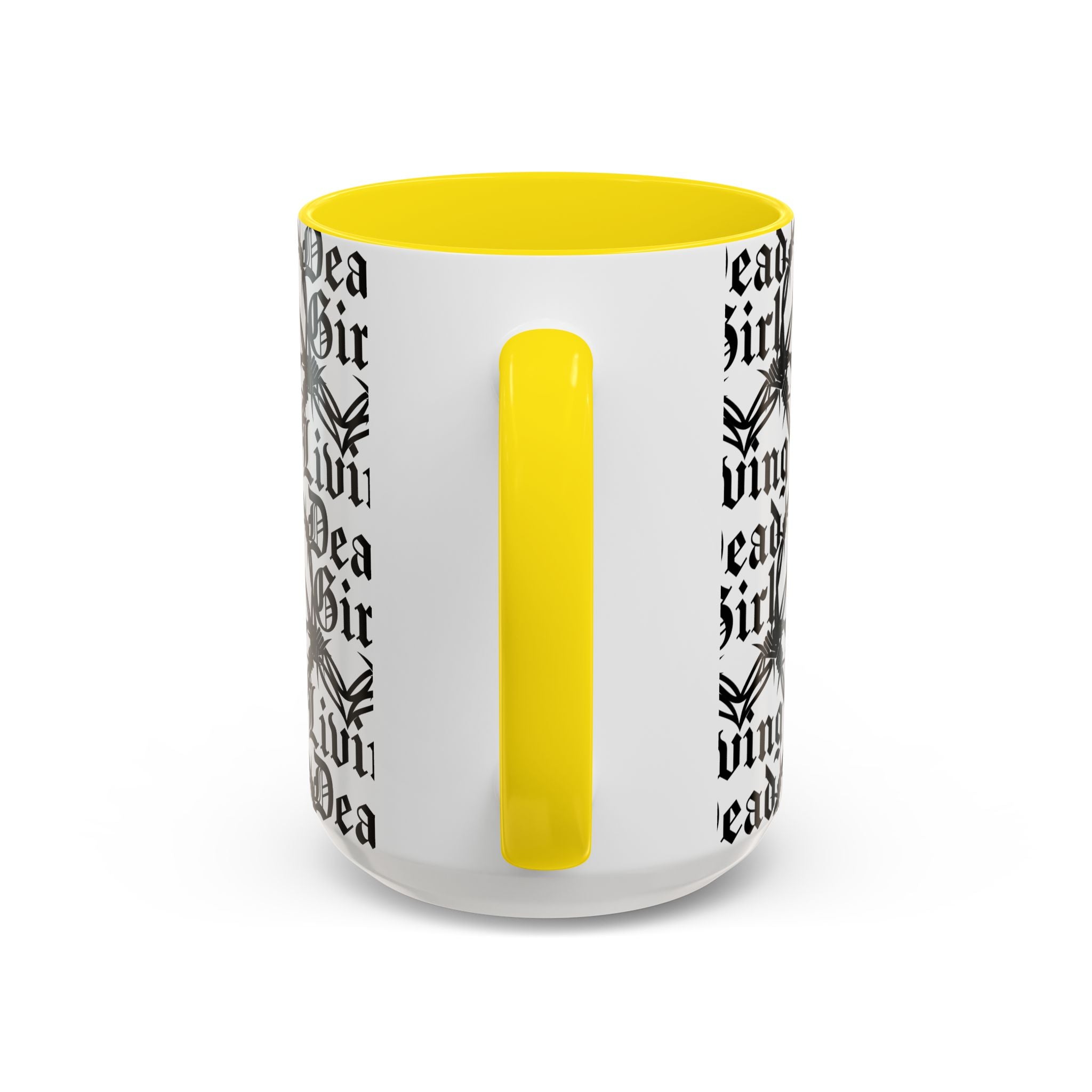 Living Dead Girl Mug | Gothic Barbed Wire Typography Accent Coffee Mug
