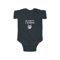 "Get Ready for a Breakdown" - Gothic Skeleton Baby Onesie white font