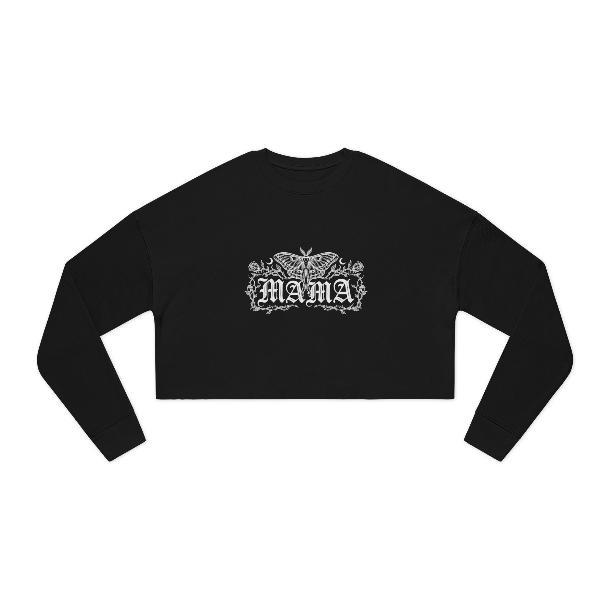 Goth/Whimsy Mama Floral Cropped Sweatshirt