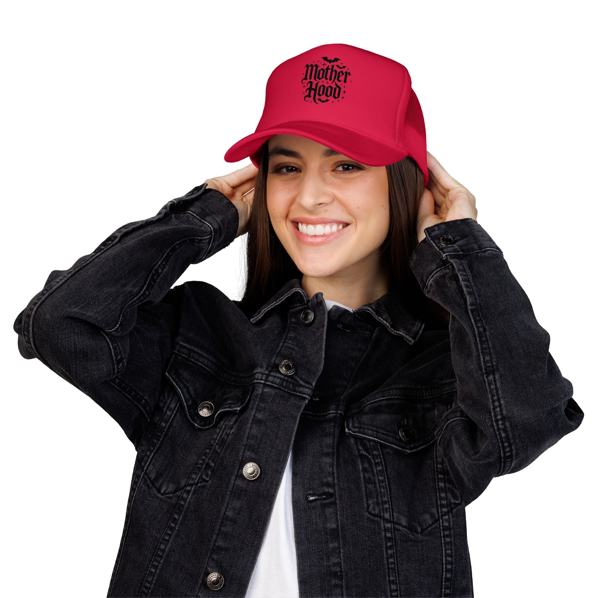 Trucker Hat — 'Mother Hood' Gothic Bat Logo Cap