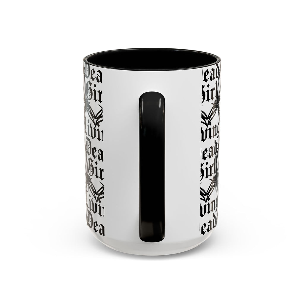 Living Dead Girl Mug | Gothic Barbed Wire Typography Accent Coffee Mug